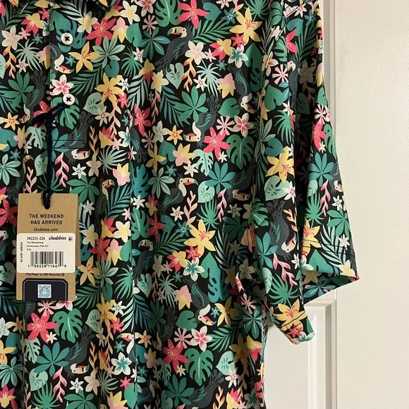 Chubbies Tropical Floral Men's Performance Polo All over Print - Picture 2 of 9